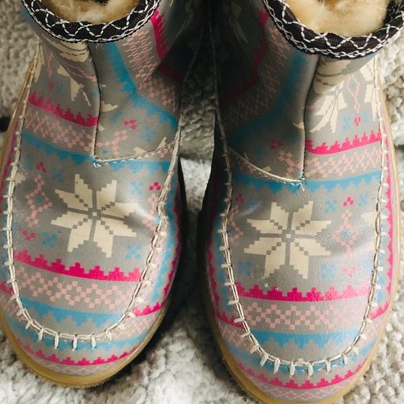 Sherpa lined pull on multi colored boot sz 40 - Picture 6 of 6